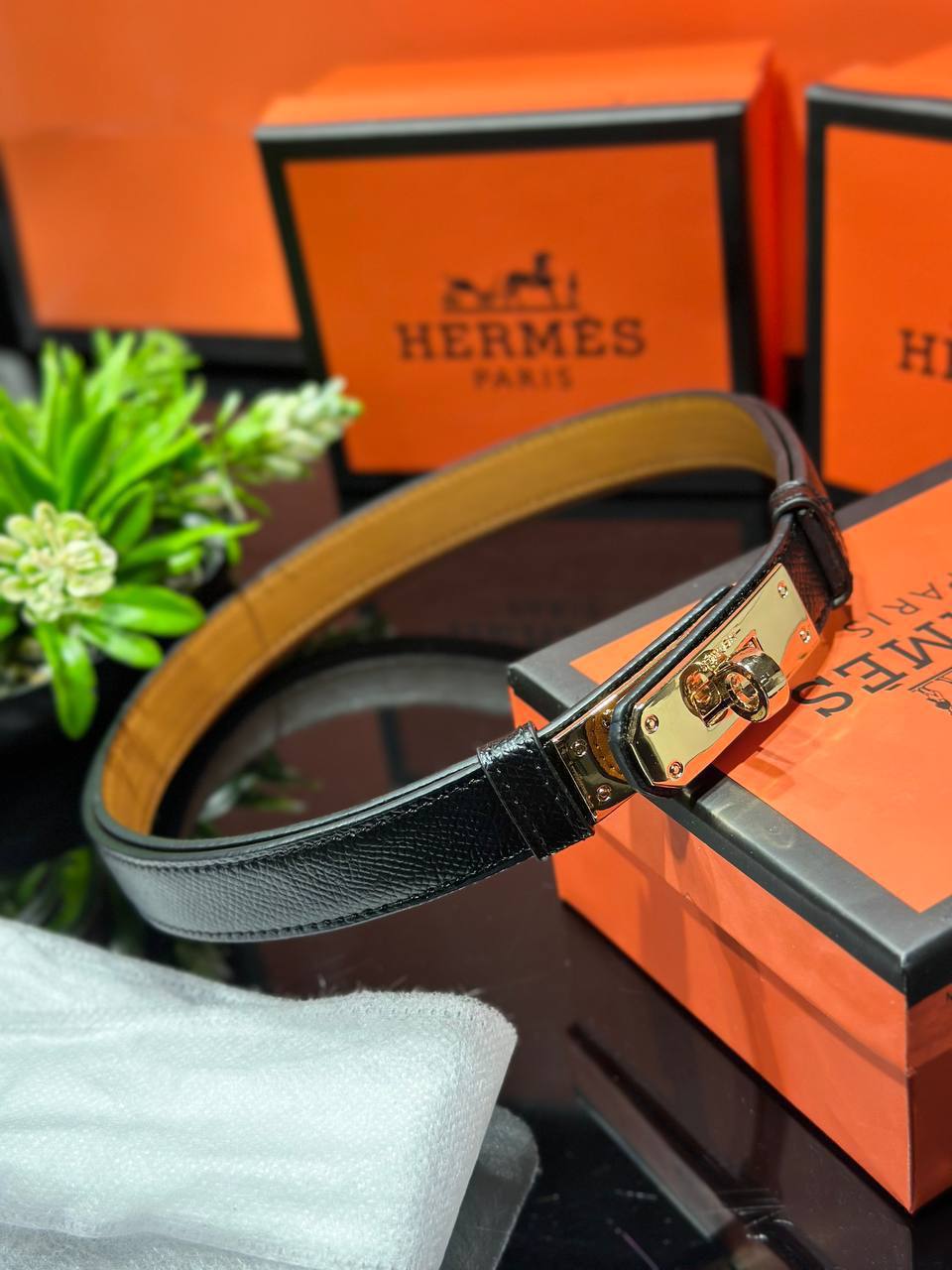 HERMES Δερμάτινη ζώνη