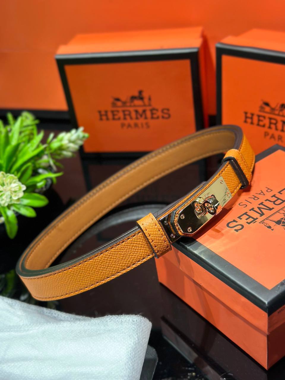 HERMES Δερμάτινη ζώνη