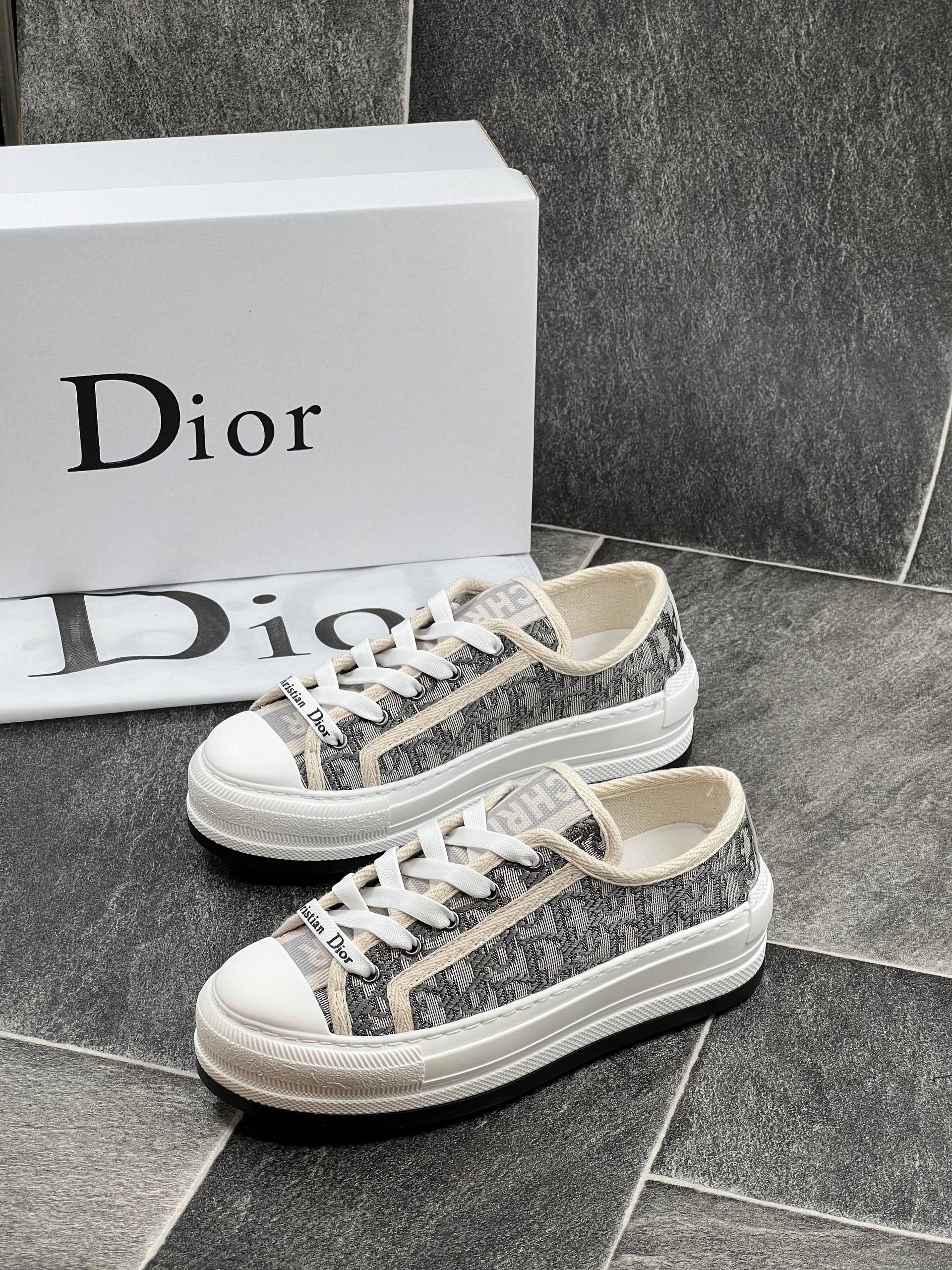 Walk'n'Dior Platform Sneakers Gray